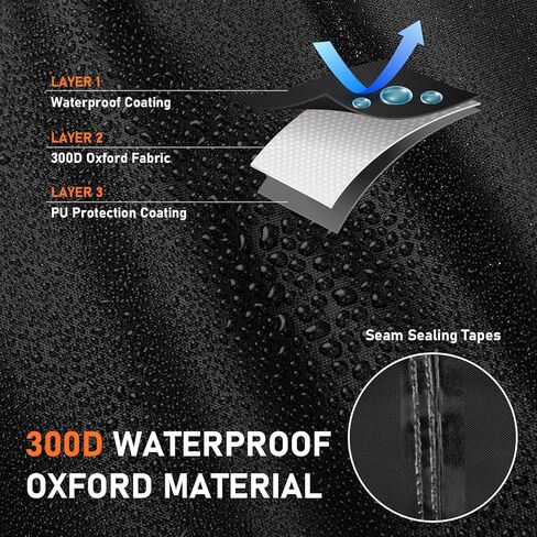 غطاء عربة الجولف Favoto 4 ركاب - مقاوم للماء عالي التحمل 300D أكسفورد مع فتحات تهوية مسامية وسحابات جانبية مناسبة عالميًا لغبار نادي السيارات والرياح الشمسية وحماية خارجية، 112 بوصة × 48 بوصة × 73 بوصة in Kuwait