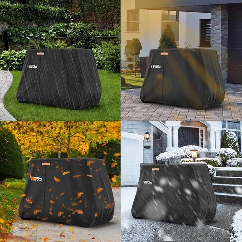 غطاء عربة الجولف Favoto 4 ركاب - مقاوم للماء عالي التحمل 300D أكسفورد مع فتحات تهوية مسامية وسحابات جانبية مناسبة عالميًا لغبار نادي السيارات والرياح الشمسية وحماية خارجية، 112 بوصة × 48 بوصة × 73 بوصة in Kuwait