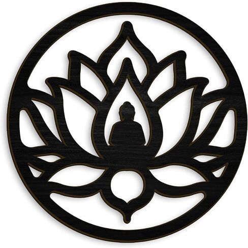 Meditation Wall Decor Lotus The Zen Den signs Wall Decor Meditation in Progress Wall Hanging Sign,Inspirational Wooden Door Plaque for Yoga Studio Bedroom Decoration in Saudi Arabia