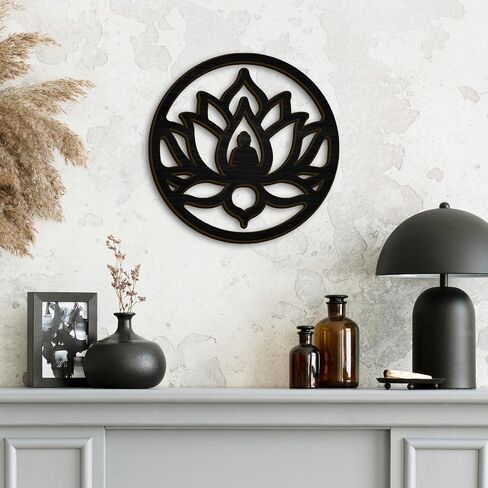 Meditation Wall Decor Lotus The Zen Den signs Wall Decor Meditation in Progress Wall Hanging Sign,Inspirational Wooden Door Plaque for Yoga Studio Bedroom Decoration in Saudi Arabia