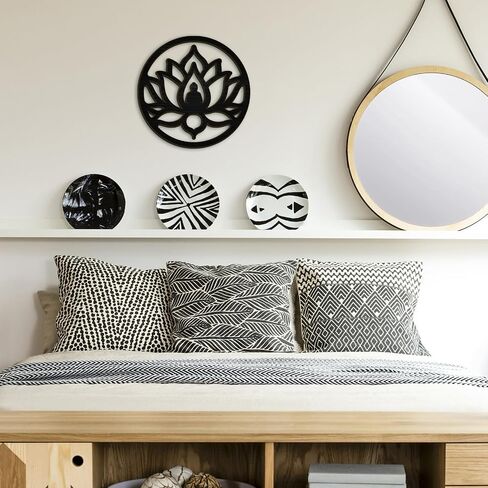 Meditation Wall Decor Lotus The Zen Den signs Wall Decor Meditation in Progress Wall Hanging Sign,Inspirational Wooden Door Plaque for Yoga Studio Bedroom Decoration in Saudi Arabia