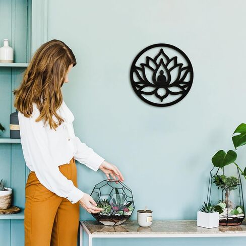Meditation Wall Decor Lotus The Zen Den signs Wall Decor Meditation in Progress Wall Hanging Sign,Inspirational Wooden Door Plaque for Yoga Studio Bedroom Decoration in Saudi Arabia