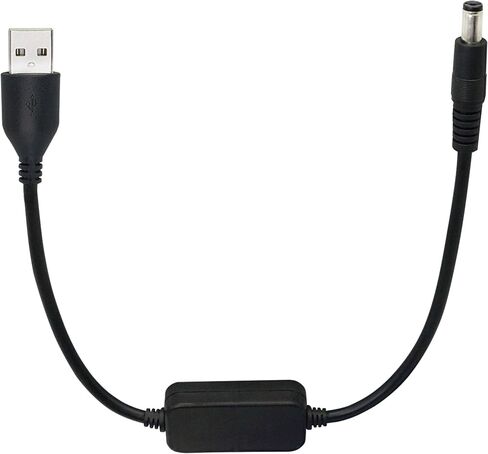 SinLoon 11.8 بوصة USB 5V إلى DC 12V محول كابل طاقة محول الجهد الكهربي، للكاميرا، مصباح المكتب، مكبرات الصوت، سماعة الرأس الزرقاء، وأجهزة 5V الأخرى. (5.5 × 2.1 مم) in Saudi Arabia