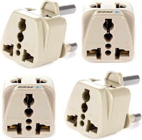 OREI USA to South Africa, Botswana, Namibia & More (Type M) Travel Adapter Plug - 2 in 1 - CE Certified - RoHS Compliant - 4 Pack - White Color (DB-10L-4PK) in Saudi Arabia