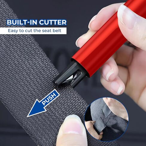 2 Pack Car Safety Hammer Car Window Breaker Seatbelt Cutter Emergency Escape Tool Car Glass Breaker for Land and Underwater Life-Saving Car Safety Kit Essentials Car Accessories (Black+Black) in Saudi Arabia
