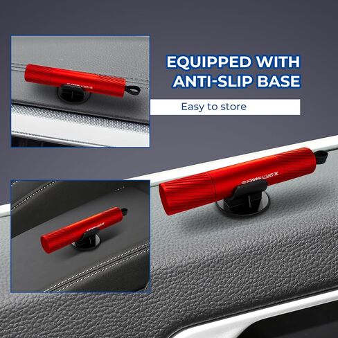 2 Pack Car Safety Hammer Car Window Breaker Seatbelt Cutter Emergency Escape Tool Car Glass Breaker for Land and Underwater Life-Saving Car Safety Kit Essentials Car Accessories (Black+Black) in Saudi Arabia
