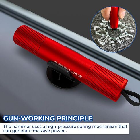 2 Pack Car Safety Hammer Car Window Breaker Seatbelt Cutter Emergency Escape Tool Car Glass Breaker for Land and Underwater Life-Saving Car Safety Kit Essentials Car Accessories (Black+Black) in Saudi Arabia