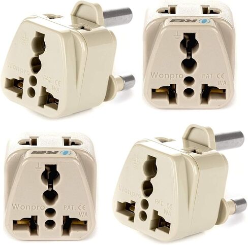 OREI USA to South Africa, Botswana, Namibia & More (Type M) Travel Adapter Plug - 2 in 1 - CE Certified - RoHS Compliant - 4 Pack - White Color (DB-10L-4PK) in Saudi Arabia