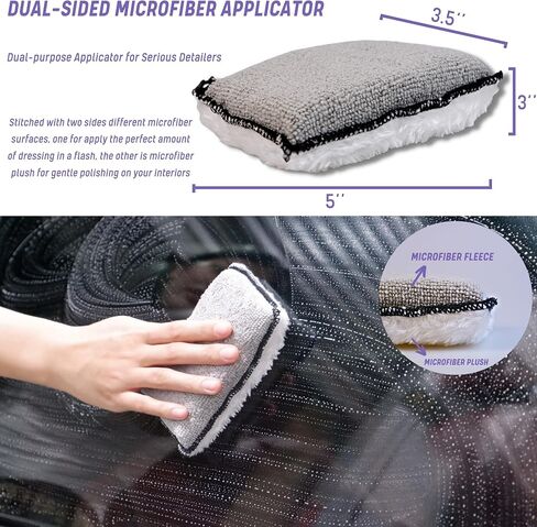 Ultra-Soft Car Interior Detailing Brush Kit,Horse Hair Cleaning Brush,Auto Interior Detailing Brushes,Edgeless Microfiber towel&Applicator Pad,Finger Interior Mitt for Car Interior Upholstery Cleaning in Kuwait