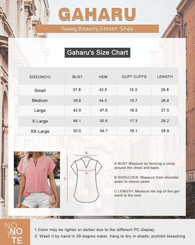 Gaharu Women's Summer Pleated Work Top Short Sleeve Business Casual Blouse Basic Dressy Shirt in Kuwait