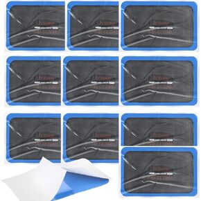 مجموعة رقعة الإطارات من Hromee مقاس 4.5 × 2.9 بوصة، رقع إصلاح ثقب الأنبوب الشعاعي المربع للسيارة والشاحنات والدراجات النارية وأدوات إصلاح الإطارات في حالات الطوارئ 10 قطع in Kuwait