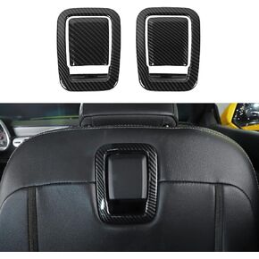 Jimen Compatible with 2010-2015 Chevrolet Camaro, Car Seat Backrest Handle Trim Frame Cover (Carbon Fiber)