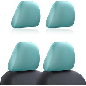 Kewucn 2 PCS Car Seat Head Rest Covers, Protective Fabric Design Auto Headrest Decoration Covers, Soft Head Rest Cover Protector, Universal Vehicle Interior Accessories for Most Cars (Black)