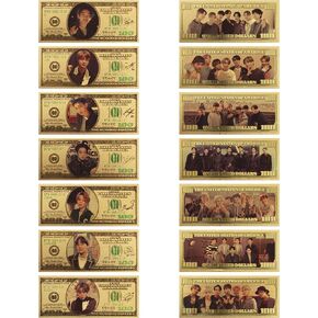 7Pcs Kpop Bangtan Boys Merchandise Gold Foil Bookmark Set for BTS Army Fans Collection Gifts(Printing on 2 Side)