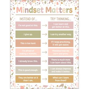 Teacher Created Resources Terrazzo Tones Mindset Matters Chart