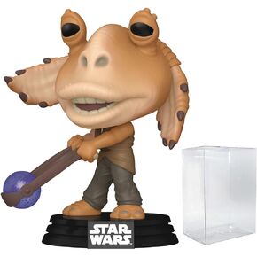 POP Star Wars: The Phantom Menace 25th Anniversary - Jar Jar Binks with Booma Balls Funko Vinyl Figure (Bundled with Compatible Box Protector Case), Multicolored, 3.75 inches, STL296198