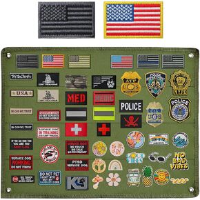 Tactical Plate Patch Organizer, Collapsible Tactical Patch Display Rack Military Patch Mounting Plate
