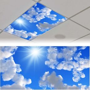 2 Pack Fluorescent Light Cover for Ceiling Light Classroom-Abyssal Fish Magnetic Light Cover Fluorescent Light Shade Panel, Decorative Film Filter for Reducing Harsh Glare Home Decorations