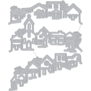 Hero Arts DI787 Tri-Fold Edge Village Fancy Dies Steel Die Set