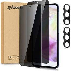 Privacy Screen Protector for Samsung Galaxy A35 5G with Camera Lens Protector[2+2 Pack], Anti-Spy Tempered Glass Film,9H Hardness,Anti-Scratch
