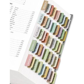 Bible Tabs for Women & Men, Bible Book Tabs for Study Bible, Large Print Repositionable Bible Index Tabs, Bible Labels Tabs, Bible Study Supplies（Pastel)