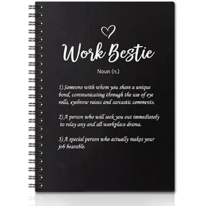 غلاف فني من الذهب الأسود من Work Bestie مكون من 160 صفحة، دفاتر ملاحظات حلزونية فارغة، أفضل دفتر ملاحظات للعمل Bestie، هدية تقدير الموظف، هدية شكر لزملاء العمل، فكرة هدية مكتبية فريدة لزميلات العمل