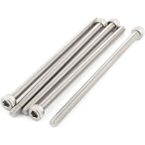 uxcell M5x100mm Thread 304 Stainless Steel Hex Socket Head Cap Screw Bolt DIN912 5pcs