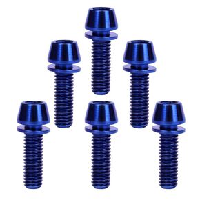6 قطعة من التيتانيوم M6x16mm 18mm 20mm مسمار رأس سداسي مدبب ألين لتركيب الدراجة (ذهبي، M6x18mm)