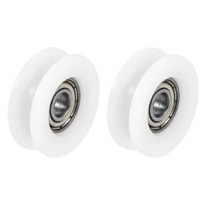 uxcell Nylon Pulley U Groove Ball Bearing Roller Guide Wheel 6x27x9mm Double Metal Shielded (GCr15) Chrome Steel Bearings 2pcs