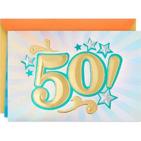 Hallmark 50th Birthday Card (Here's to Fifty)