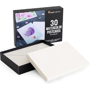 Blank Watercolor Cards with Envelopes NOT FOLDED - 30 Pack : 30 Postcards and 30 Envelopes 5x7" - Watercolor Postcards 300GSM - DIY Thank You Card, Greetings Cards, Christmas, Invitations, Birthday