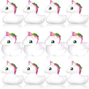 12 Pcs Rubber Unicorn for Kids, Unicorn Bath Toys, Cute Floating Squeaky Mini Rubber Unicorn for Shower, Classroom Carnival Prizes, Cake Decoration