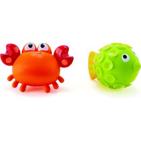 Hape Rock Pool Squirters | Colorful Baby & Toddler Bath Toys, Silicone and Non-Toxic Set, Water Spouting and Suction Crab & Fish