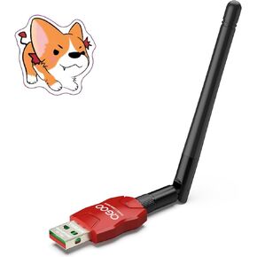 Class 1 Long Range Bluetooth Adapter for PC, QGOO USB Bluetooth Adapter for PC 5.3+EDR, Bluetooth Dongle Bluetooth Receiver Support Windows10/8.1/8/7（red-246）