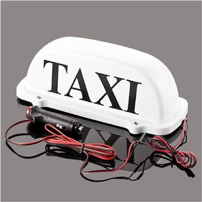 1PC White Shell 12V LED Magnetic Taxi Light Waterproof LED Roof Sign Taxi Dome Light with 3 Meter Power Plug Line (LED Colour: Blue)