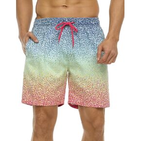 ninovino Mens Swim Trunks Quick Dry Board Shorts Printed Mens Bathing Suits with Mesh Liner