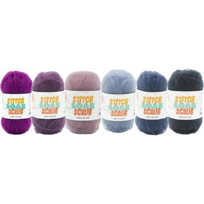 Lion Brand Yarn - Stitch Soak Scrub - 6 Color Assortment (Vineyard)