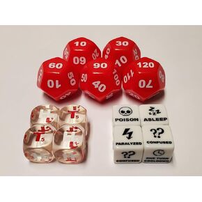 Ultimate Pokemon TCG Dice Set/Damage Counters 10-120, Special Condition Markers & Heads & Tails Dice