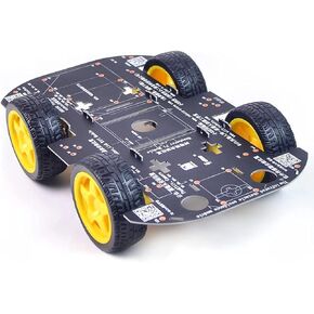 مجموعة الهيكل الذكي للسيارة الروبوتية 4WD مع محرك 4 TT لـ UNO R3/Mega 2560/Raspberry Pi/Jetson Nano، مجموعة أدوات التعلم DIY لهيكل السيارة الروبوتية الذكية