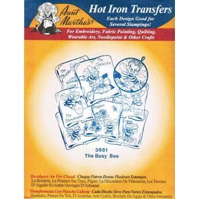 The Busy Bee Aunt Martha's Hot Iron Embroidery Transfer
