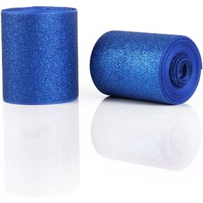 Holographic Solid Shiny Glitter Grosgrain Ribbon 3" Wide for Handmade Hair Bow Clip Accessories and Festival Wedding Party Birthday Bridal Shower Decoration (5 Yards, Royal Blue)