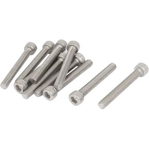 uxcell M6x45mm 304 Stainless Steel Hex Key Bolt Socket Head Cap Screws 10pcs