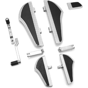 Defiance floorboards for Harley Touring street glide FLHX FLT FLHR FLHXS FLHTCUTG chromed rear footboards and Heel Toe Shift Levers (Chromed)