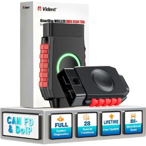 Bidirectional Scan Tool: VIDENT iSmartDiag510 PRO Wireless OBD2 Scanner for iOS & Android with Lifetime Free Update, All System Diagnostics, 28 Reset, ABS Bleed, AdBlue/Throttle Reset, CAN FD for GM
