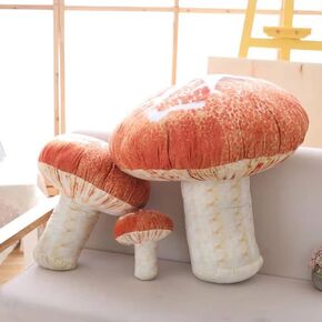 Creative 3D Mushroom Throw Pillows Funny Food Pillow Plush Toys, 15"