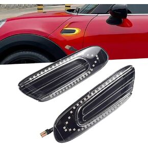 Xinctai Sequential Amber Led Fender Side Marker Light Turn Signal Lamp Compatible with 2014-2020 Mini Cooper F55 F56 F57 (Clear Lens)