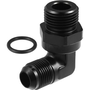 X AUTOHAUX 90 Degree 10AN Flare to 12AN ORB Port Male Fuel Pump Rail Adapter Swivel Fuel Fitting Adapters with O Ring for Car Aluminum Alloy