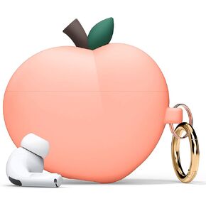 elago Compatible with AirPods Pro 2 Case, Peach 3D Design Case Compatible with AirPods Pro 2nd Generation, Keychain Included