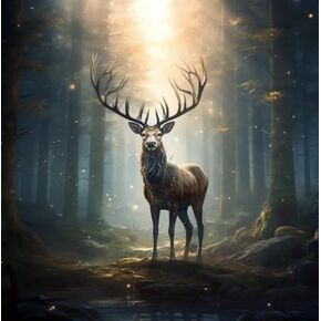 لوحة ماسية خماسية الأبعاد DIY، مجموعة طلاء ألماس على شكل الأيائل الغابة للبالغين، تطريز حجر الراين، فن الماس، هدية ديكور جدار المنزل، لوحة فنية مصنوعة يدويًا مقاس 12 × 16 بوصة in Kuwait