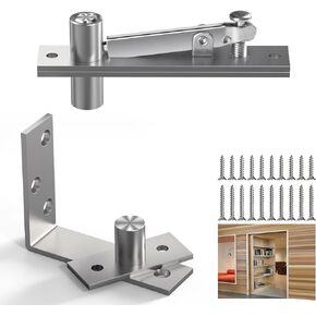 Door Pivot Hinge, Hidden Door Hinge for Max 300 lb Secret Door, Heavy Duty Pivot Hinges for Hidden Door Bookcase 360 Degree Rotation, with Door Ball Catch Hardware - Center Pivot Hinge